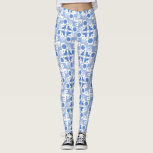 Legging Circuitos azuis e brancos modernos