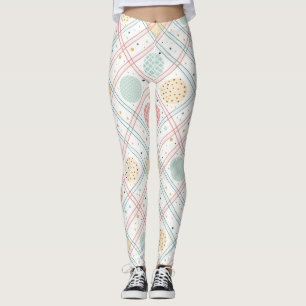 Legging Círculo Geométrico Retro Abstrato de Meados do S