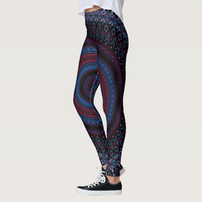 Legging Círculo Retroativo Geométrico Mandala Trippy Hippi (Esquerda)
