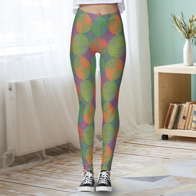 Legging Círculos Abstratos Geométricos Coloridos Sobre Rox (Criador carregado)