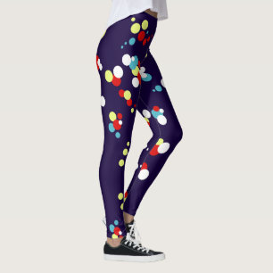 Legging Círculos Amarelos Vermelhos Azuis-Abstrato de-Arte