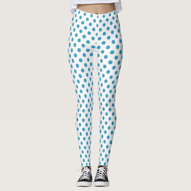 Legging Círculos Bolinhas Azuis de Peacock (Frente)