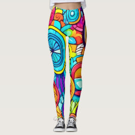 Legging Círculos Coloridos Abstrato