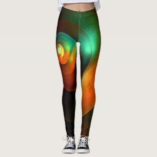 Legging Círculos Coloridos Padrão Moderno de Arte Abstrato