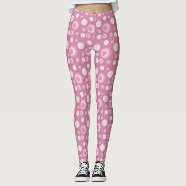 Legging Círculos de Bolinhas rosa (Frente)