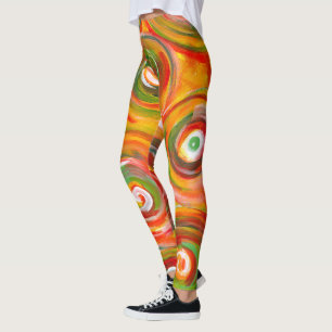 Legging Círculos de calor e espirros originais Abstrato