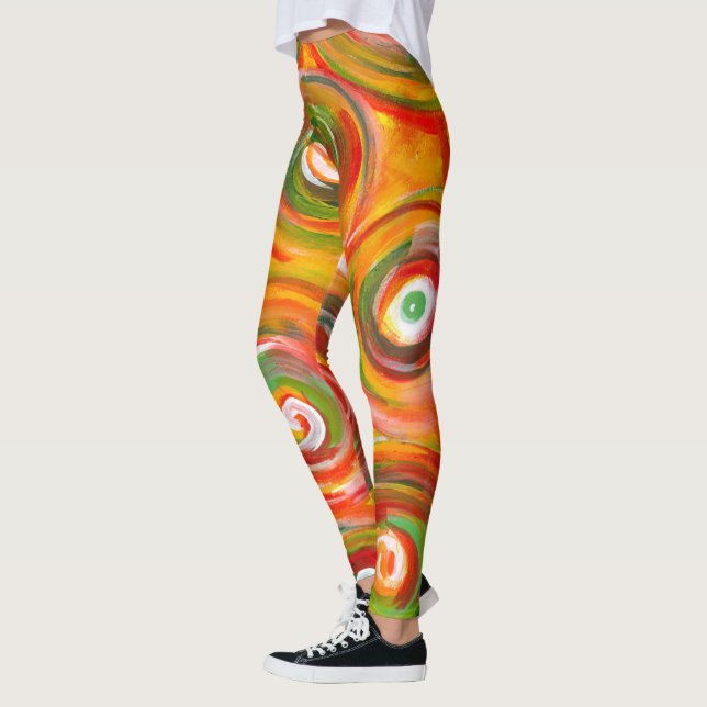 Legging Círculos de calor e espirros originais Abstrato (Esquerda)