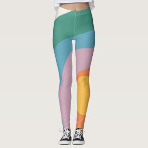 Legging Círculos de estilo retrô multicolorido