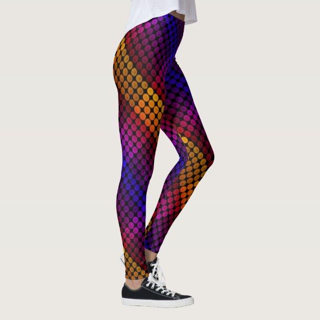 Legging Círculos de ipanema sobre quadrados negros e alinh (Direita)