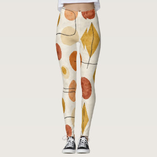 Legging Círculos de Linhas de Polígonos Padrão Sem Costura
