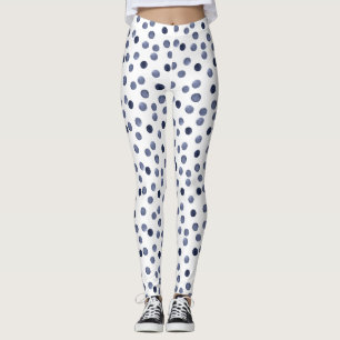 Legging Círculos de marinho de aquarela bolinhas desenhad