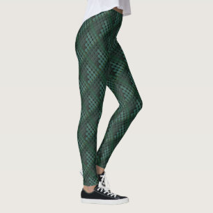 Legging Círculos de massa verde-opaco, aspecto de réptil