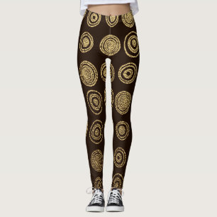 Legging Círculos do ouro: Padrão Desenhado à Mão