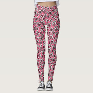 Legging Círculos e anéis multicoloridos retrô anos sessent