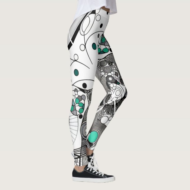 Legging Círculos e Linhas Teares e Pretos (Direita)