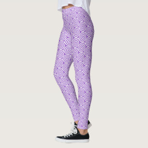 Legging Círculos Elegantes de Espiral Abstrata em Violeta 