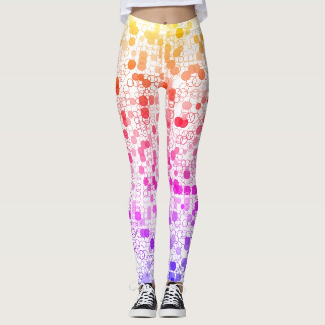 Legging Círculos Geométricos Coloridos Bonitos (Frente)