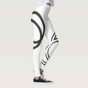 Legging Círculos Monocromáticos Criativos Pretos