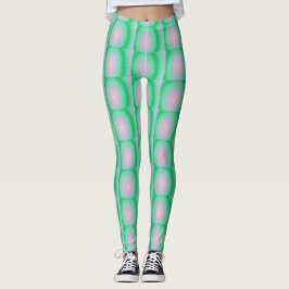 Legging Círculos Negritos Verdes e Rosas