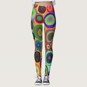 Legging Círculos Pintados Por abstrato, Coloridos, Pernas