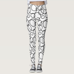Legging Círculos Pretos E Branco