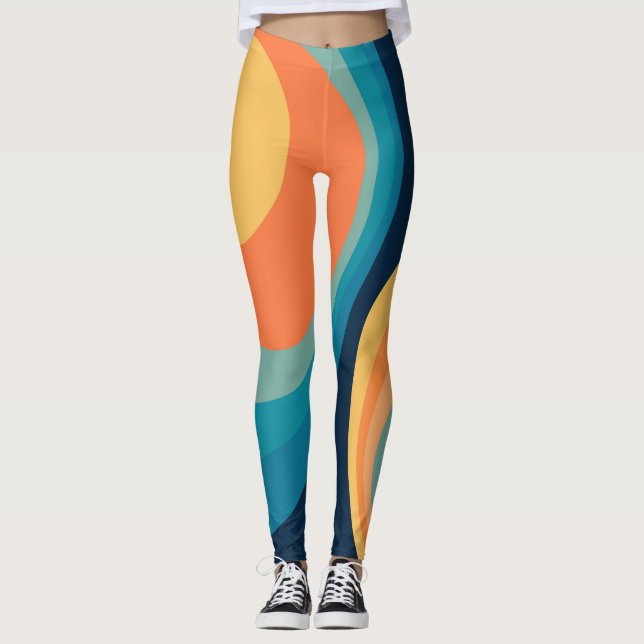 Legging Círculos retráteis coloridos design (Frente)