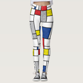 Legging Círculos Retro Mondrian Minimalista Arte Mod De St