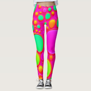 Legging Círculos Rosa e Verde