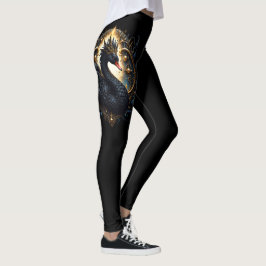 Legging Cisne de Obsidiana de Silenciosa Graça – Fantasia 