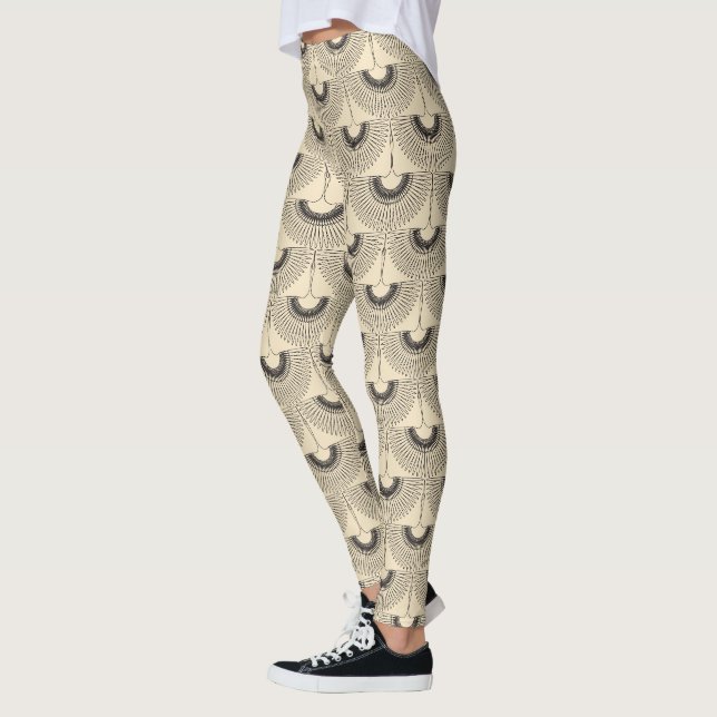 Legging Cisne geométrico voador padrão creme (Esquerda)