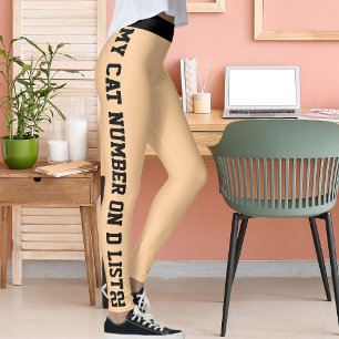 Legging Citação Personalizada De Gato De Pet Em Pêssego Pr