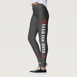 Legging Citação Personalizada de Salto Alto Cinza