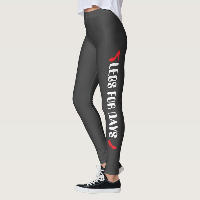 Legging Citação Personalizada de Salto Alto Cinza (Esquerda)
