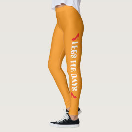 Legging Citação Personalizada de Salto Alto em Lata Laranj
