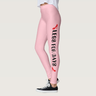 Legging Citação Personalizada de Salto Alto em Rosa