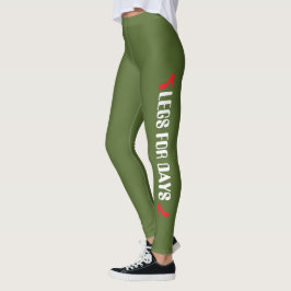 Legging Citação Personalizada de Salto Alto Verde
