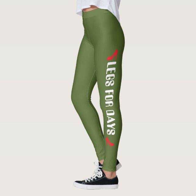 Legging Citação Personalizada de Salto Alto Verde (Esquerda)