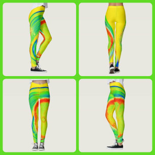 Legging Cítrico Psicodélico Brilhante Colorido