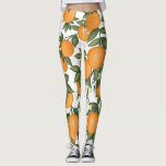 Legging Citrus Summer Clementina, Laranja Botânica Vibrant<br><div class="desc">Este design de inspiração botânica apresenta laranjas vibrantes e verde esmagador</div>