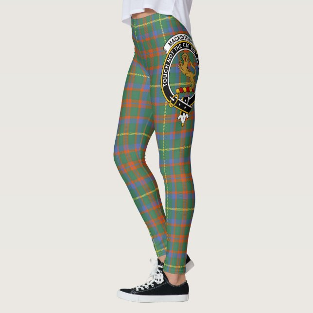 Legging Clã MacKintosh Caça Brasão Antigo Scotstee (Esquerda)