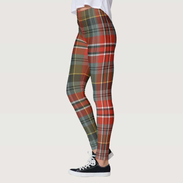 Legging Clã MacPherson Scotstee Tartã Desbotada Mulheres (Esquerda)