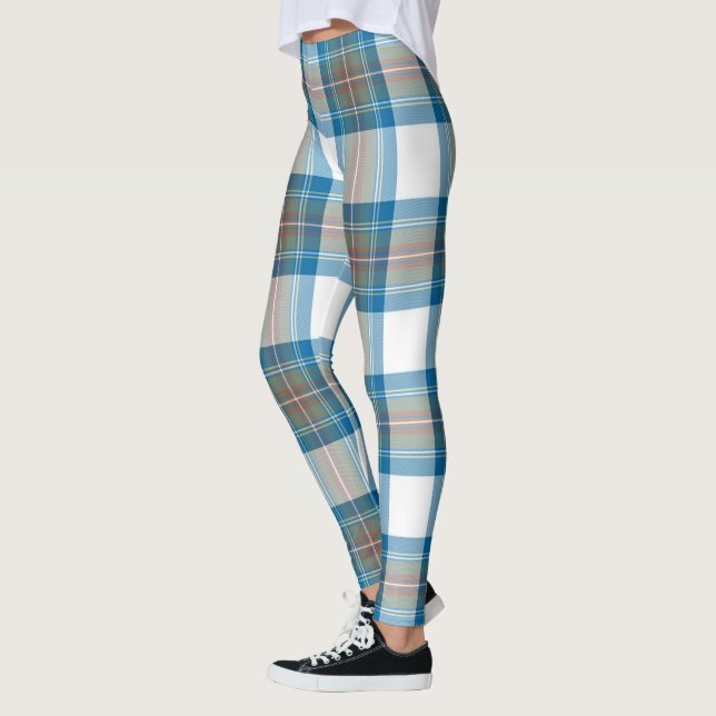Legging Clã Stewart Xadrez Azul Suave Mulheres Scotstee (Esquerda)