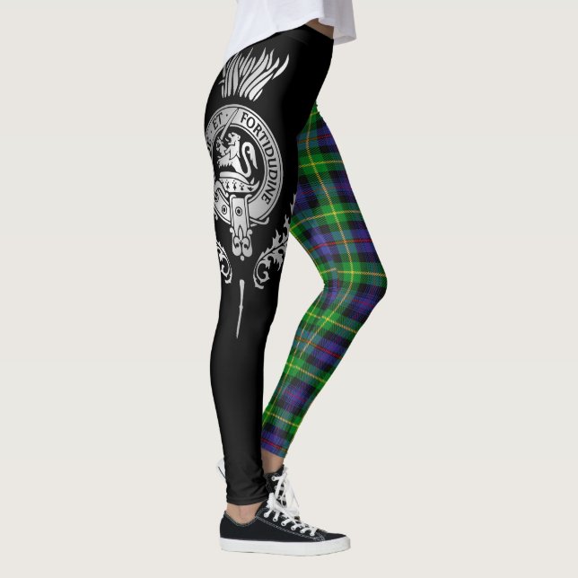 Legging Clan Farquharson Crest & Tartan (Direita)