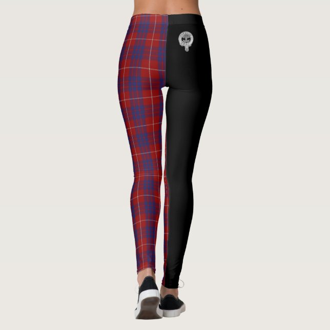 Legging Clan Hamilton Crest & Tartan / Preto (Verso)
