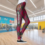Legging Clan MacDougall Crest sobre Tartan<br><div class="desc">Crachá da crista Clan MacDougall rodeado por uma correia e fivela sobre fundo tartano. Custom Text.</div>