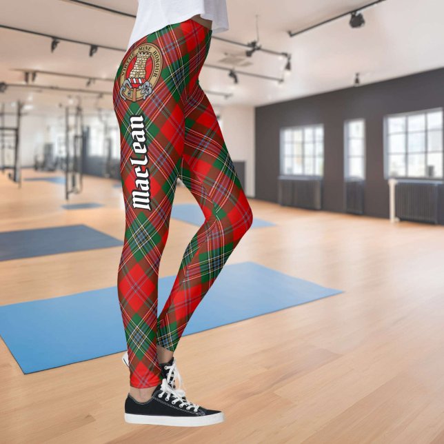 Legging Clan MacLean Crest sobre Tartan (Criador carregado)