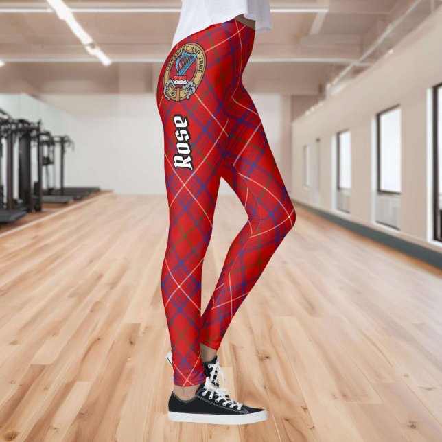 Legging Clan Rosa Crest sobre Tartan (Criador carregado)