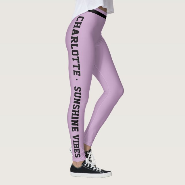 Legging Classe de Férias Personalizada Lavanda Listrada Pr (Direita)
