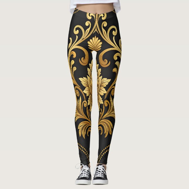 Legging Classic Baroque Ornamental Gold  Luxury  (Frente)
