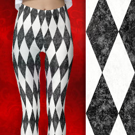 Legging Classic Black White-Ice Harlequin Diamond Argyle